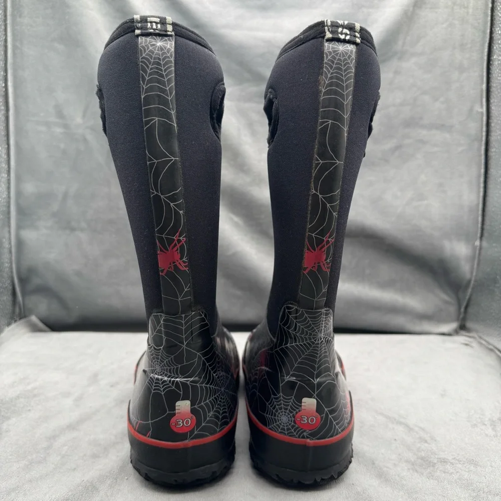 Bogs Classic High Spiders II Kids Boots Size 2 Black Spider‎ Web Rain